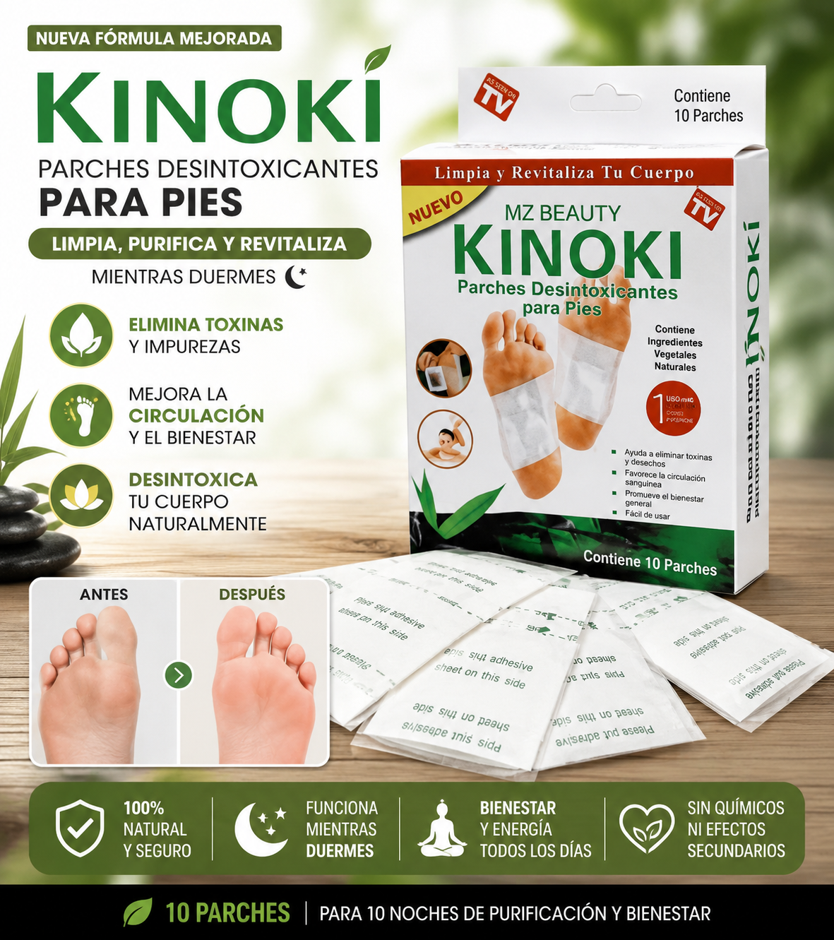 CAJAS PARCHES PARA PIES CAJA x 10